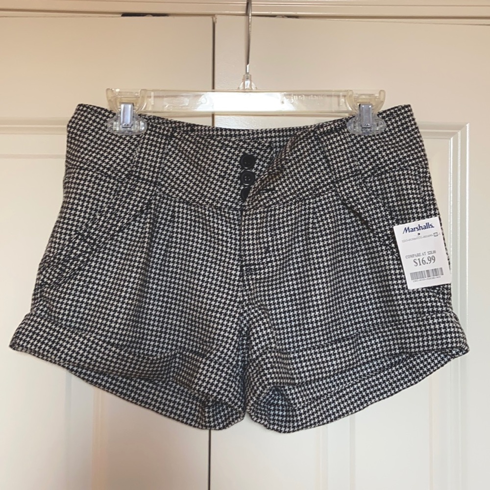Black & White Houndstooth Shorts